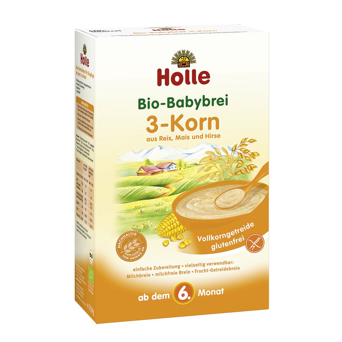 Image of Holle Bio Babybrei 3-Korn (glutenfrei)